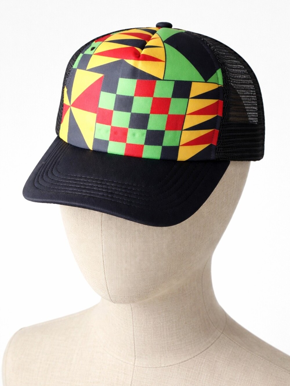 Tribe Vintage Inspired Colorful Patchwork Geometric Trucker Hat Snapback